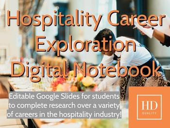 Preview of Hospitality Career Exploration Digital Notebook via Google Slides