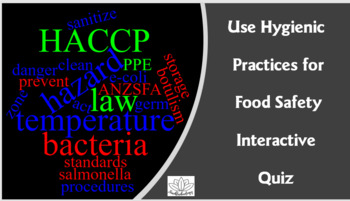 Preview of Hospitality HSC Revision: Use Hygienic Practices for Food Safety interactive Qui