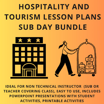 Preview of Hospitality Lesson Plans / Tourism Lesson Plans (5 Activity Bundle, Sub Day OK)