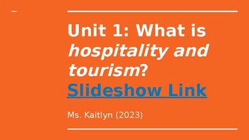 Preview of Hospitality and Tourism: Introductory Slideshow, Vocabulary, Quiz & Test