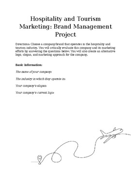 Preview of Hospitality and Tourism Marketing: Brand Management Project