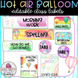 Hot Air Ballon Watercolor Classroom Theme Editable Assorte