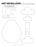 Hot Air Balloon - A Color, Cut and Paste Activity