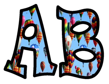 Hot Air Balloon Alphabet Bulletin Board Letters by Carol Young Podmore