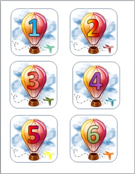 Preview of Hot Air Balloon Calendar Numbers