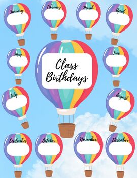 EDITABLE Hot Air Balloon Birthday Board Growing up up up 