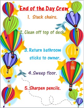 Preview of Hot Air Balloon Classroom Decor