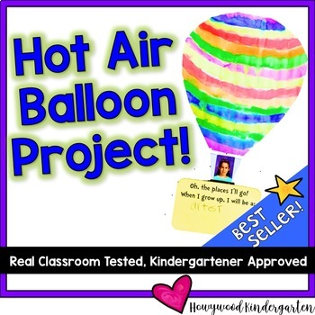 Preview of Hot Air Balloon Art Project Craft & Writing Spring / End of Year & Summer