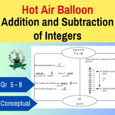 Adding and Subtracting Integers with Hot Air Balloon and V