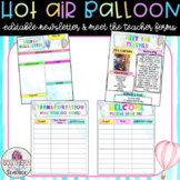 Hot Air Balloon Watercolor Editable Newsletter Templates &