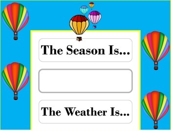 Preview of Hot Air Balloon Weather Chart! How Air Balloon Bulletin Board! Travel Theme!