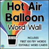 Hot Air Balloon Word Wall Letters and Editable Sight Word Cards