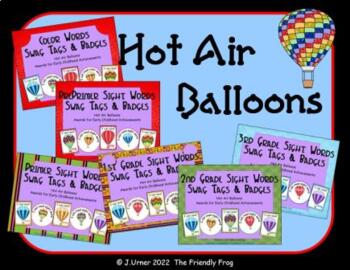 Preview of Hot Air Balloons Award Tags & Badges Bundle