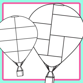 Hot Air Balloons Graphic Organizer / Templates / Divided Outlines Clip Art  Set