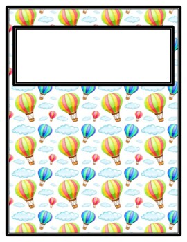 Preview of Hot Air Balloons, Summer Binder Cover and Spines Printables