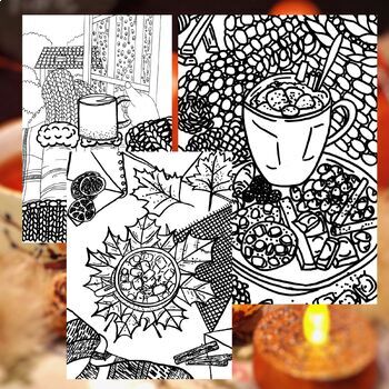 Preview of Hot Beverages Coloring Book Pages Bundle For Teens and Adults