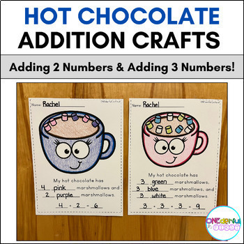 Preview of Hot Chocolate Addition Crafts (Winter Math Crafts)