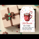 Hot Chocolate Bomb tags, Merry Christmas Favor Tagg Gift t