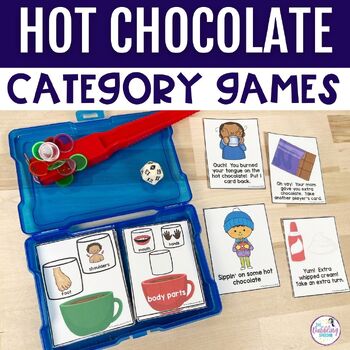 Preview of Winter-Themed Hot Chocolate Category Activities & Games for Language Therapy