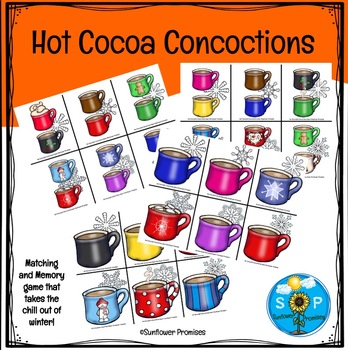 Matching and Memory Activity Game Hot Chocolate Cocoa by Sunflower Promises