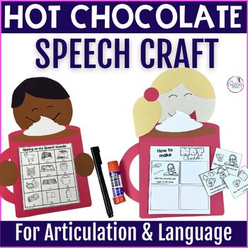 Preview of Hot Chocolate Winter Craft for Articulation & Language Mixed Groups