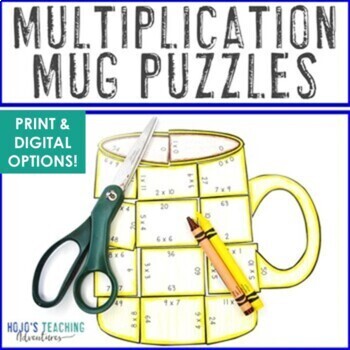 Preview of MULTIPLICATION Hot Chocolate Math Craft Center | Polar Express Day Mug Activity