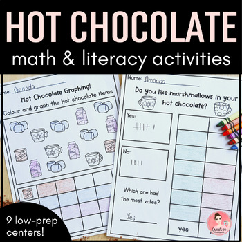 Preview of Hot Chocolate No-Prep Activity Pack for Kindergarten (English and French)