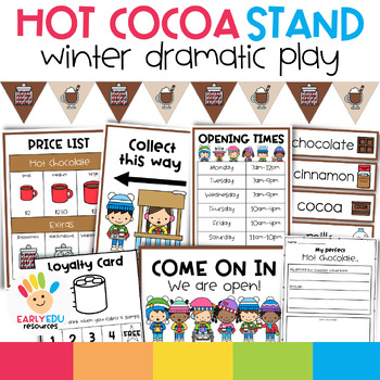 Hot Chocolate Stand Dramatic Play Printables | Pretend Play Pack, Hot Cocoa