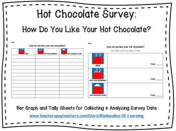 Preview of Hot Chocolate Surveys: How Do You Like Your Hot Chocolate? Graph or Tally Sheets