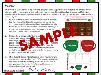 Hot Chocolate Synonyms And Antonyms By The Peanut Circus Tpt