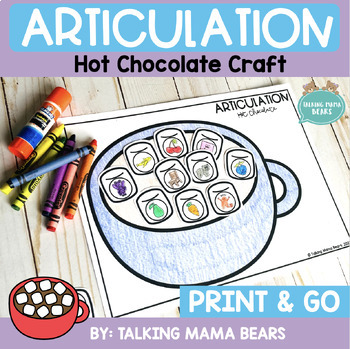 Preview of Hot Chocolate Winter Speech Therapy Articulation Craft