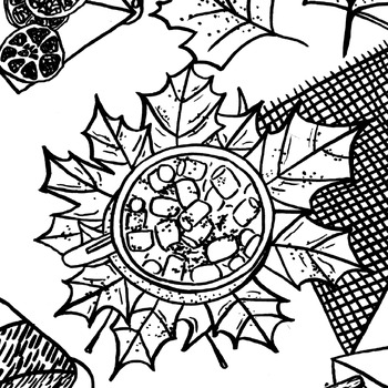 Preview of Hot Chocolate and Marshmallows Coloring Book Page For Teens and Adults