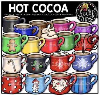 Preview of Hot Cocoa Holiday Mugs Clip Art Set {Educlips Clipart}