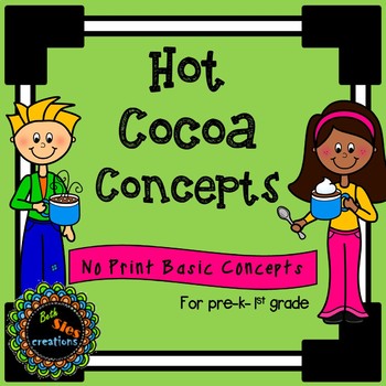 Preview of Hot Cocoa Concepts No Print for Receptive Basic concept skills distance learning