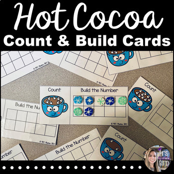 Hot Cocoa Count & Build Cards | Winter Task Cards by Mrs Mama Bird