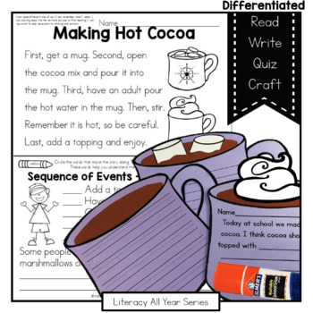 Preview of Hot Cocoa - Literacy and Craft