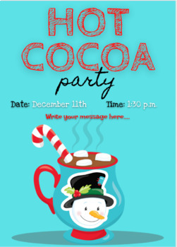 Preview of Hot Cocoa Party Invitation - Editable