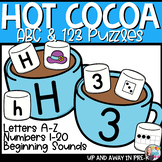 Letters and Numbers Matching Hot Cocoa Puzzles Uppercase L