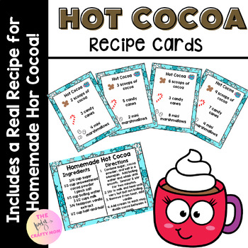 Preview of Hot Cocoa Recipe Cards: Sensory Bin Counting Activity for PreK, Kindergarten