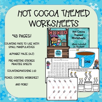 Hot Cocoa Themed Worksheets by The Motor Mommy | TPT