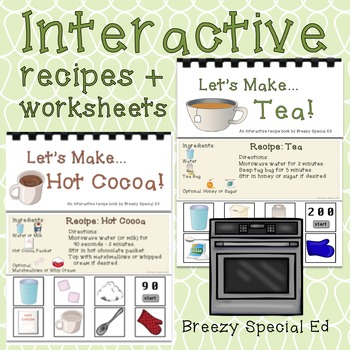 Preview of Hot Cocoa and Tea - Visual Recipes for special education