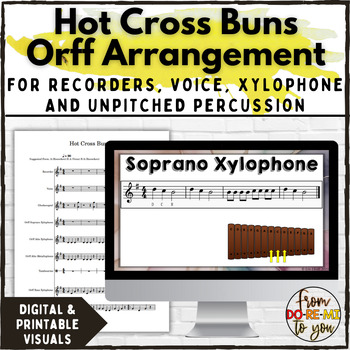 Preview of Hot Cross Buns Orff and Recorder Arrangement