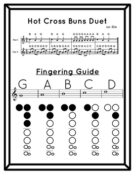 Hot Cross Buns Recorder Duet By Jenny S Music Store Tpt.