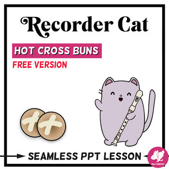 Preview of Hot Cross Buns Recorder PowerPoint Lesson - FREE Version