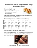 Hot Cross Buns (piano/vocal) (black key notation)