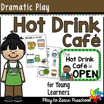 Preview of Hot Drink Cafe Winter Dramatic Play Printables for Preschool PreK