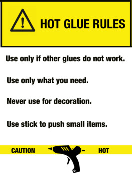 Hot Glue Gun Safety Rules STEM Posters