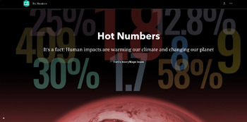 Preview of Hot Numbers Climate Change Story Map Worksheet