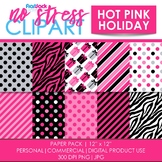 Hot Pink Holiday Digital Papers