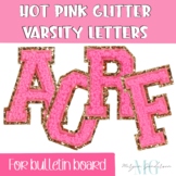 Hot Pink Varsity Letters Alphabet